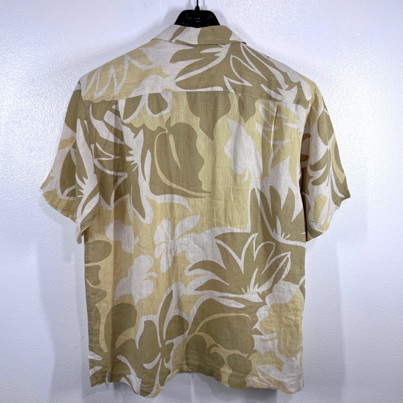 Tommy Bahama  100% Linen‎ Camp Shirt Tropical Print Button Up Short Sleeve Large - Picture 2 of 10